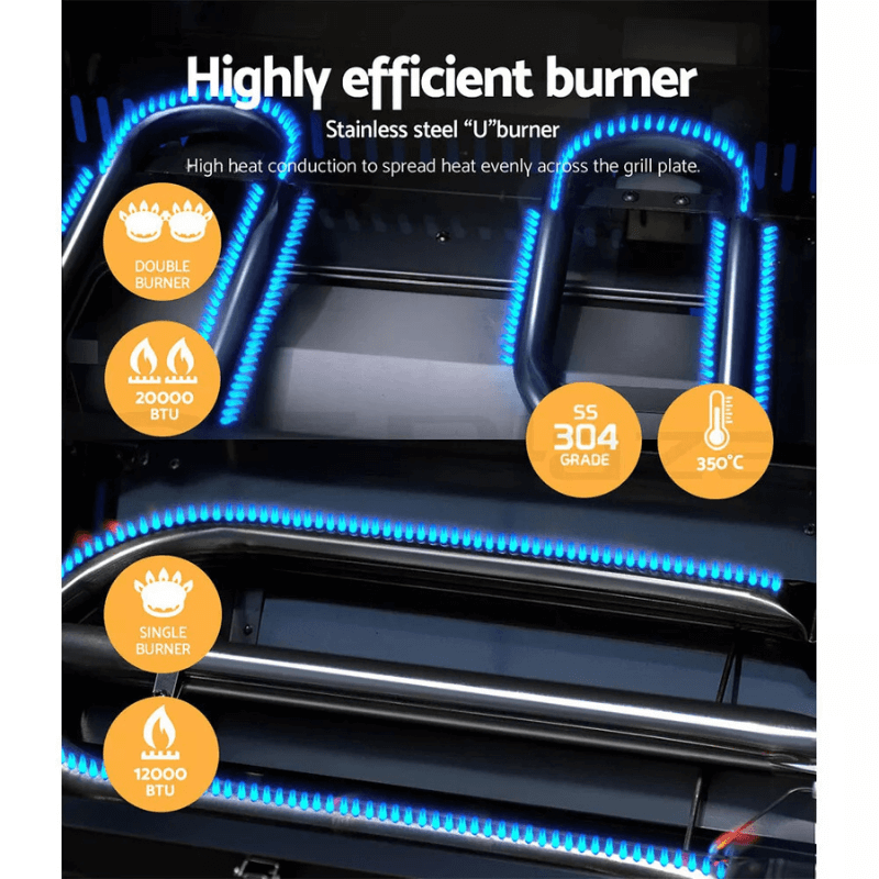 Napio Portable 2-Burner Gas BBQ Grill