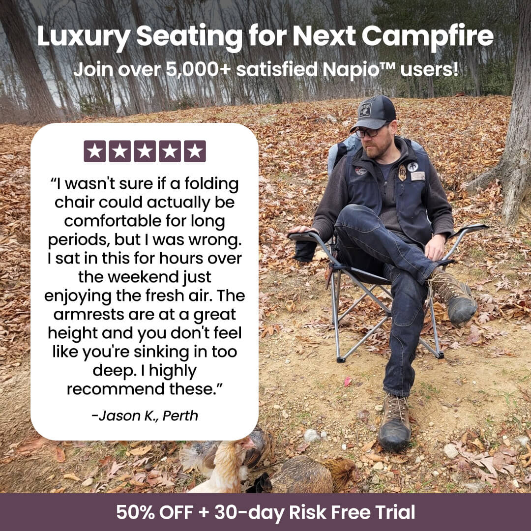 Napio™ Premium Folding Camp Chairs Pair