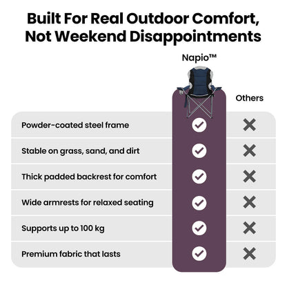 Napio™ Premium Folding Camp Chairs Pair